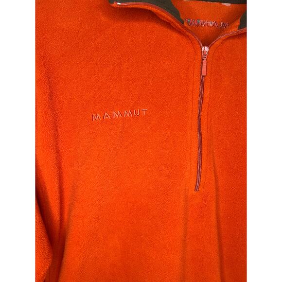 Mammut Half Zip Fleece Pullover Jacket Men’s Size L Orange Tecnopile Outdoor - Picture 2 of 6